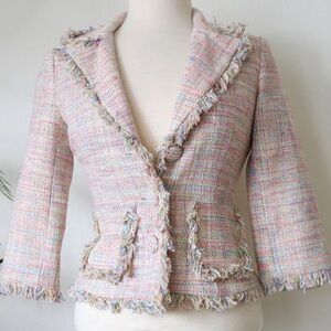 Luxe Arden B. pastel multicolored tweed blazer (size 1)